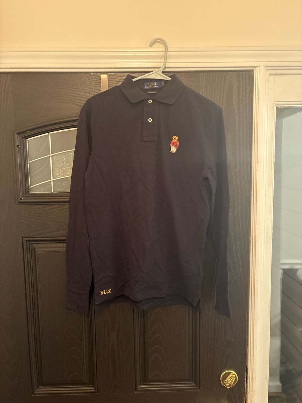 Polo Ralph Lauren Polo Bear Long Sleeve Polo  Slim Fit Navy Blue Size S